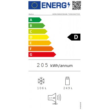 Beko B5RCNE405HXB Ψυγειοκαταψύκτης Total NoFrost Υ203.5xΠ59.5xΒ66.3εκ. Γκρι